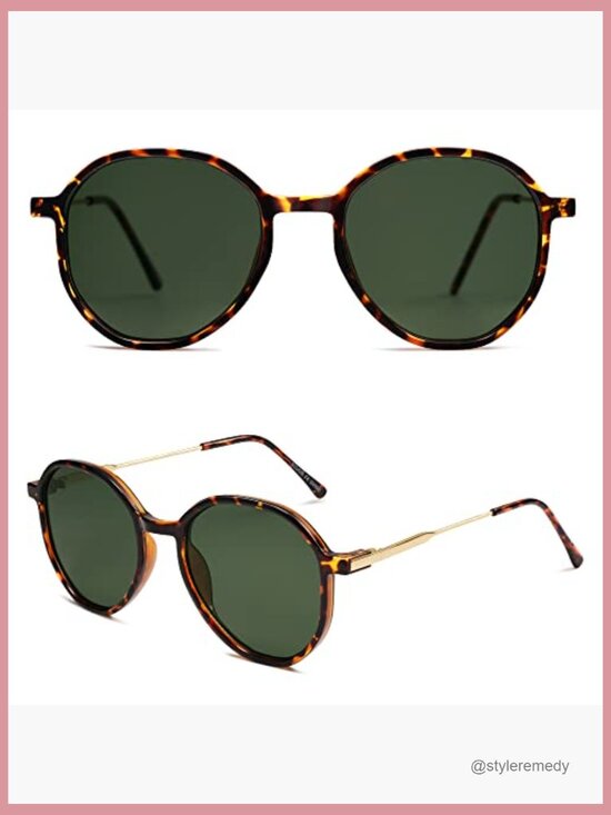 Hexagon Round Sunglasses with UV400 Protection Plastic Frame main image 6